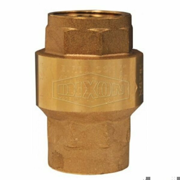 Dixon Spring-Loaded Check Valve, 3/4 in Nominal, FNPT End Style, Brass Body, NBR Seat Softgoods, Import CV075